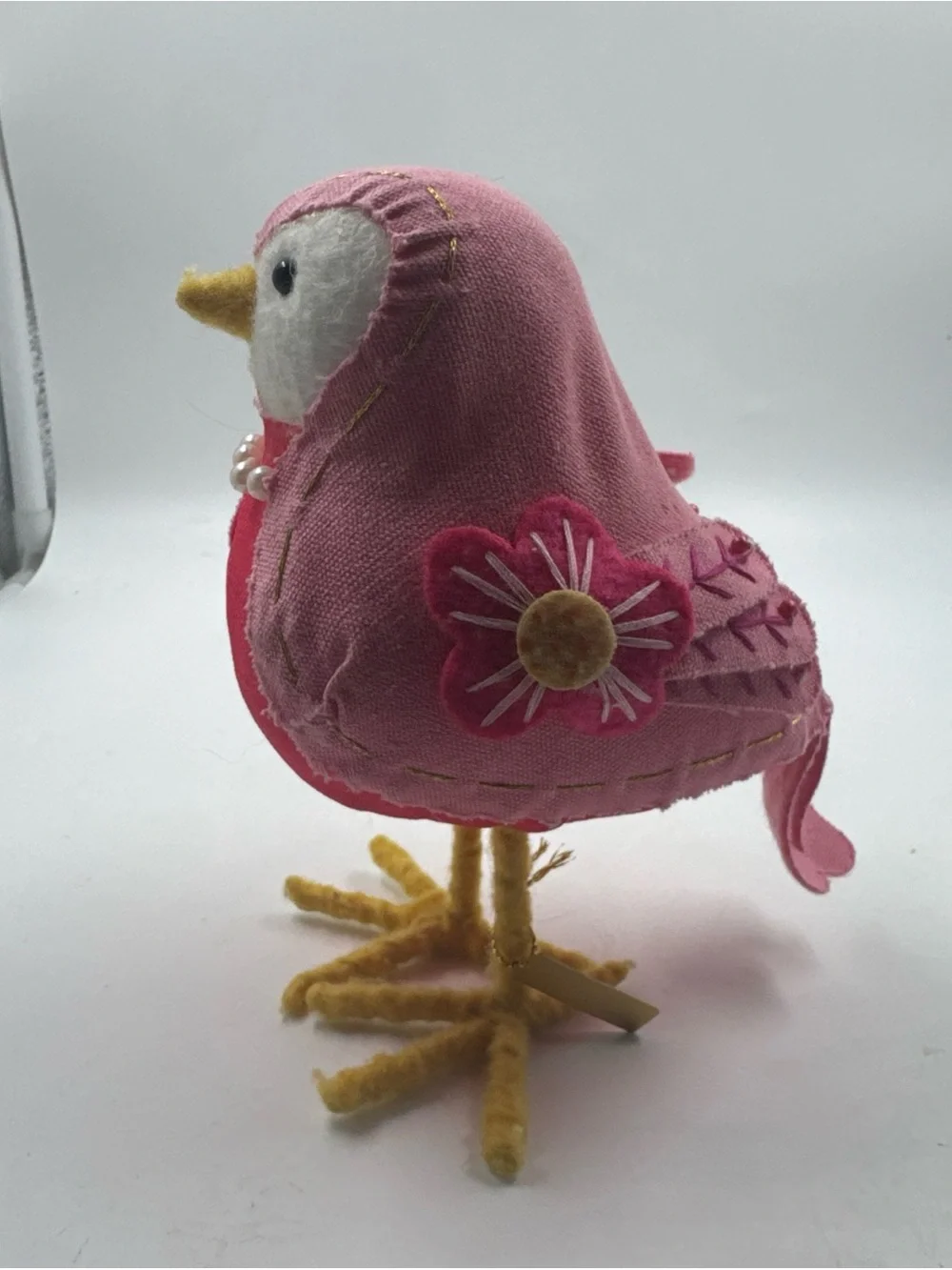Target Spritz Featherly Friends BLOSSOM 2017 Felt Bird - Pink w/ Pearls